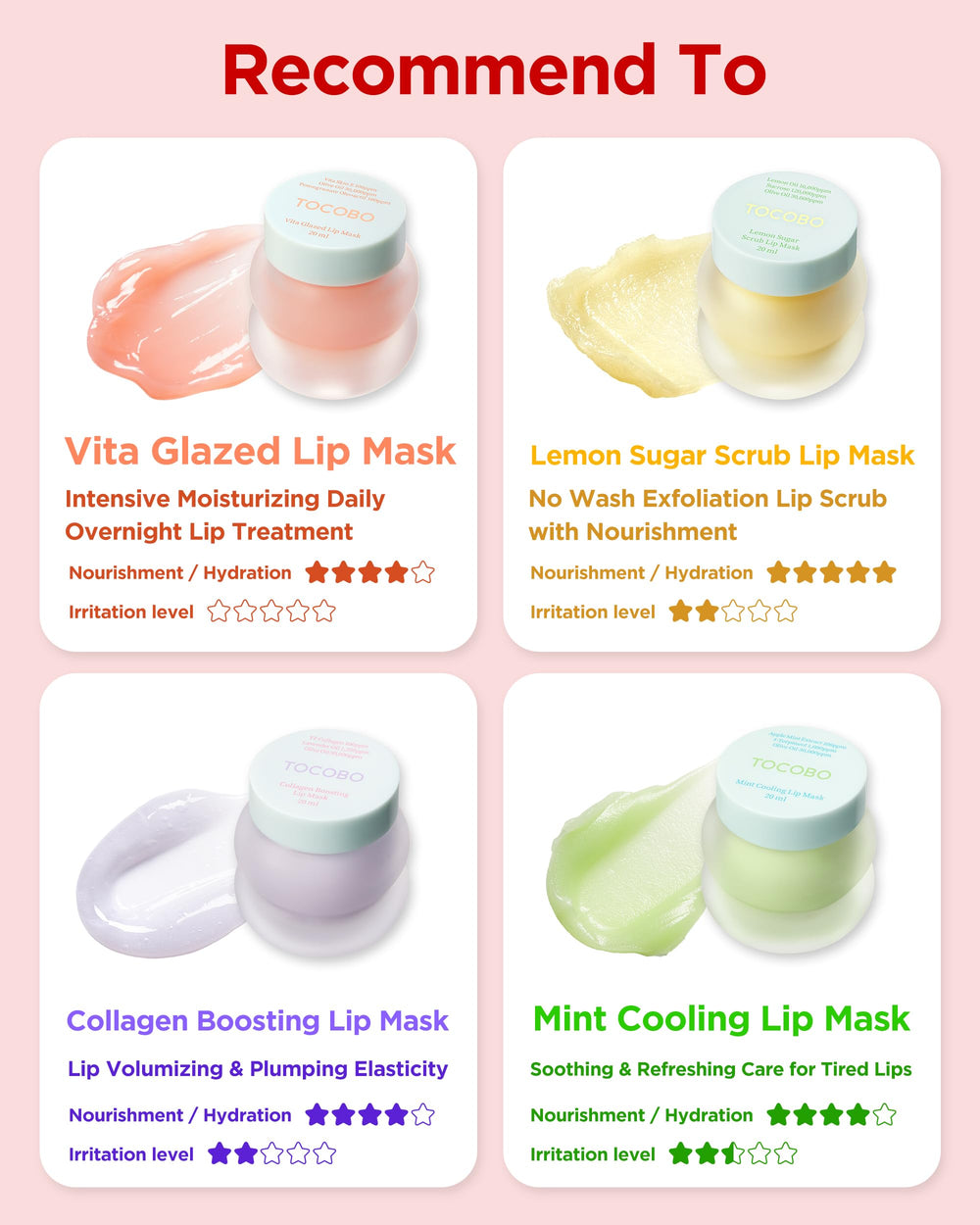 TOCOBO Labios limón-azúcar máscara-resultados-brillo: labios más brillantes al despertar.