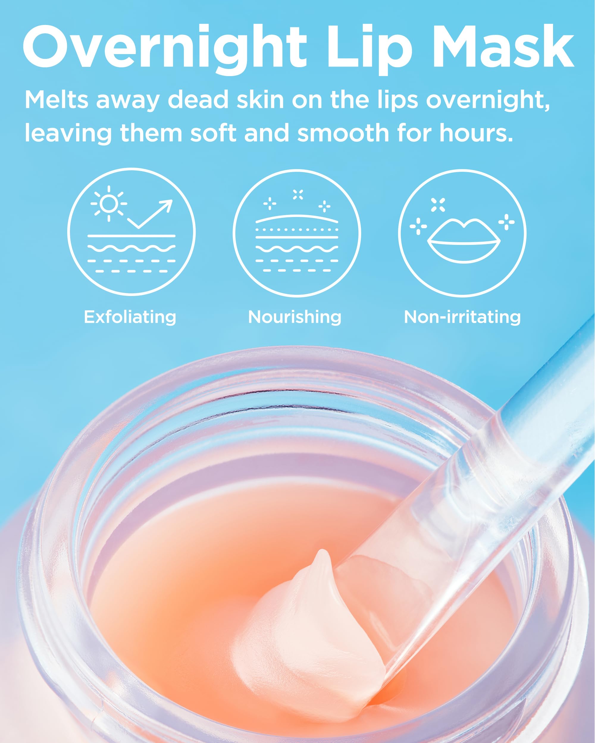 Cuidado nocturno que ayuda a suavizar labios durante el descanso.