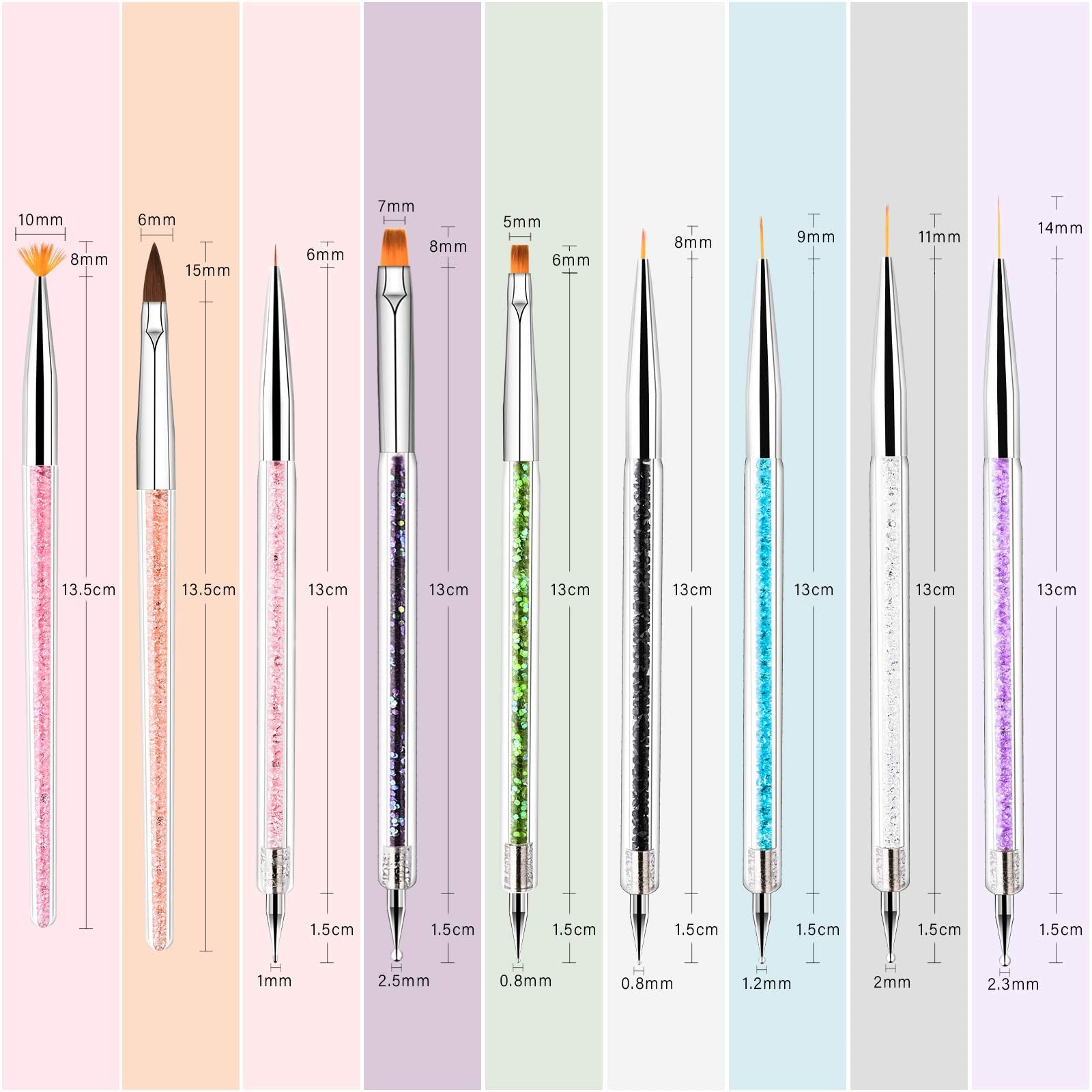 TOCOLES pincel delineador para uñas, perfecto para líneas precisas.