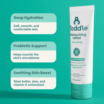 Toddle Probiotico crema hidratante: aplicación en cuerpo para hidratación diaria