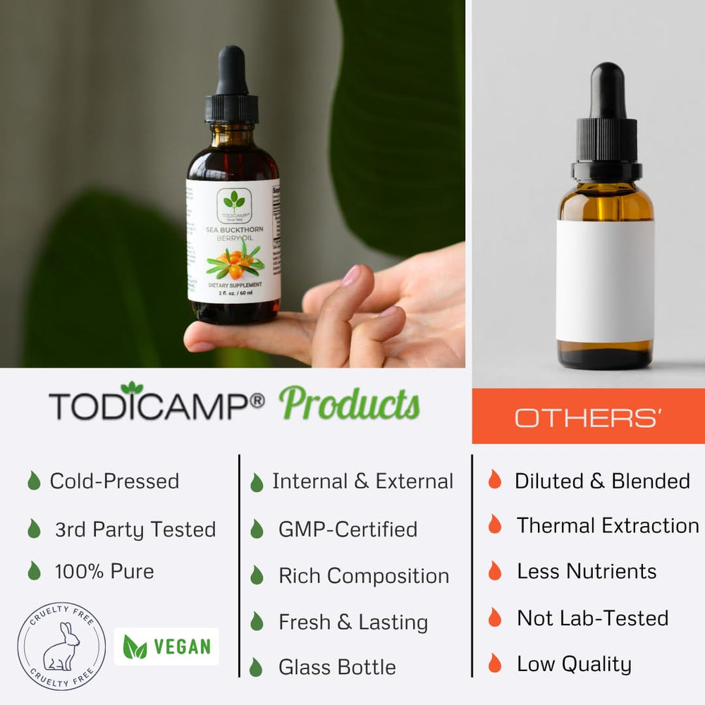 TODICAMP Aceite de espino amarillo, rostro suave y nutrido con uso regular