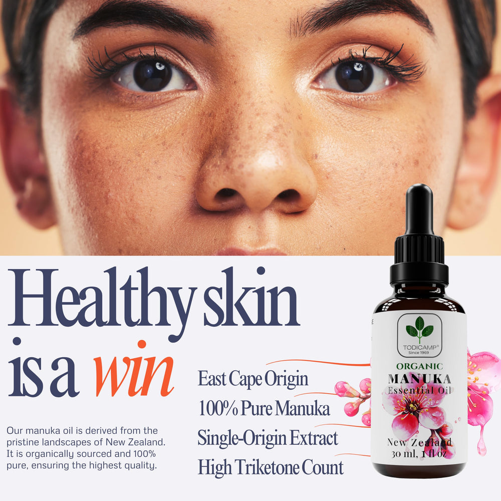 TODICAMP Aceite Manuka proceso frio, extracción natural para mejores resultados.