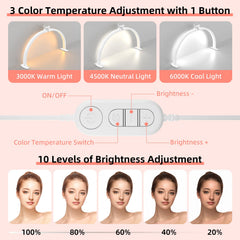 TOELOVE luna media con 364 puntos de luz para detallar uñas sin sombras.