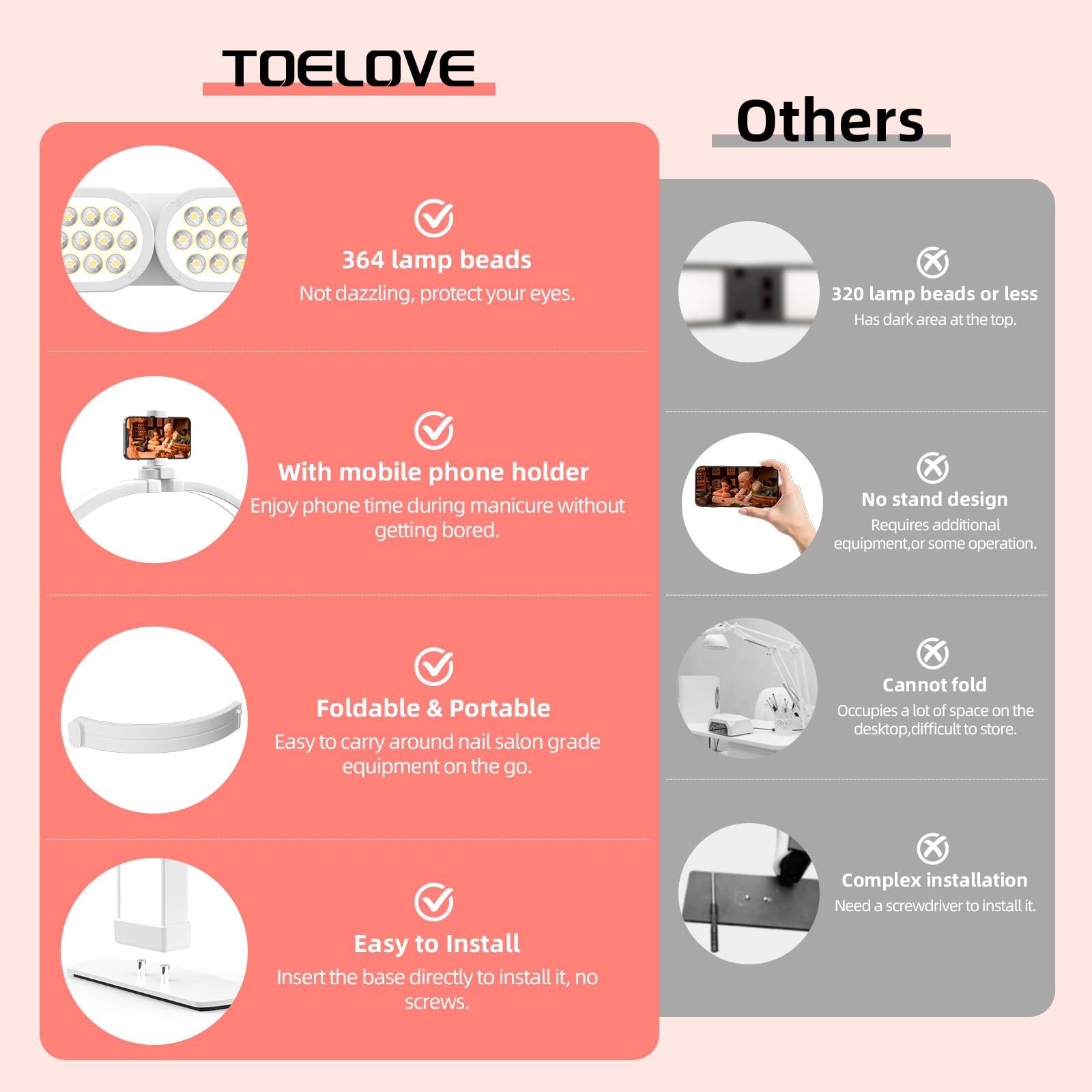 TOELOVE usos múltiples para maquillaje, manualidades y uñas.