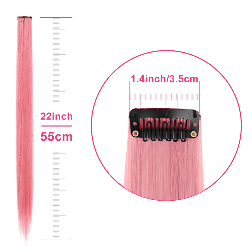 Extensiones coloridas TOFAFA para uso diario o eventos, fáciles de colocar.