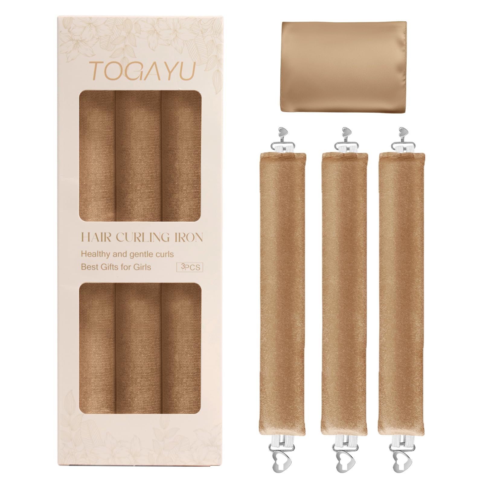 Togayu rulos sin calor en terciopelo para ondas duraderas.