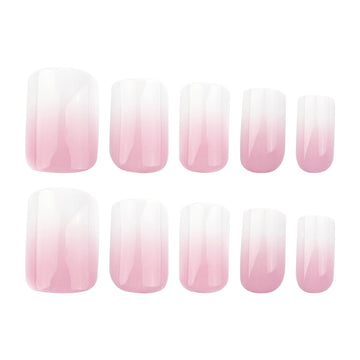TOGZOM uñas ombré rosa y blanco con degradado elegante para ocasiones.