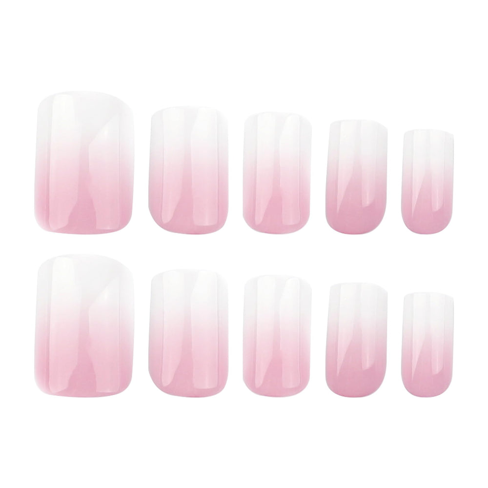 TOGZOM uñas ombré rosa y blanco con degradado elegante para ocasiones.