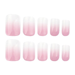 TOGZOM uñas ombré rosa y blanco con degradado elegante para ocasiones.