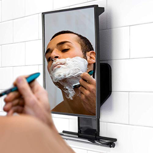 Miroir ToiletTree douche raclette incluse pour essuyer rapidement les gouttes.