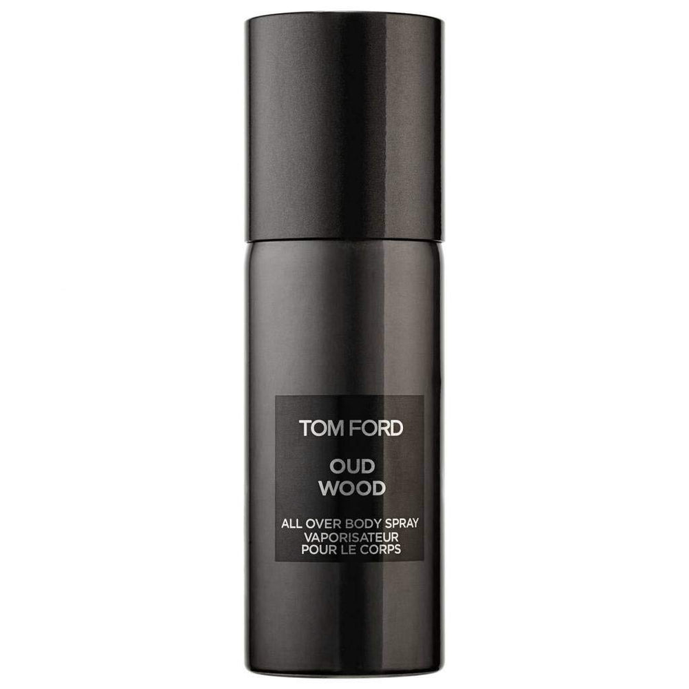 Tom Ford Oud Wood, vista lateral de la botella, sensación cálida para la piel.