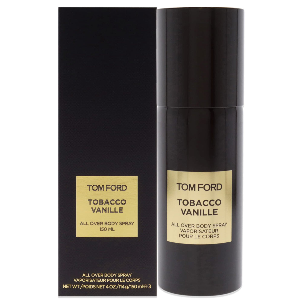 Tom Ford Tobacco Vanille spray corporal en lateral para uso cómodo todo el día