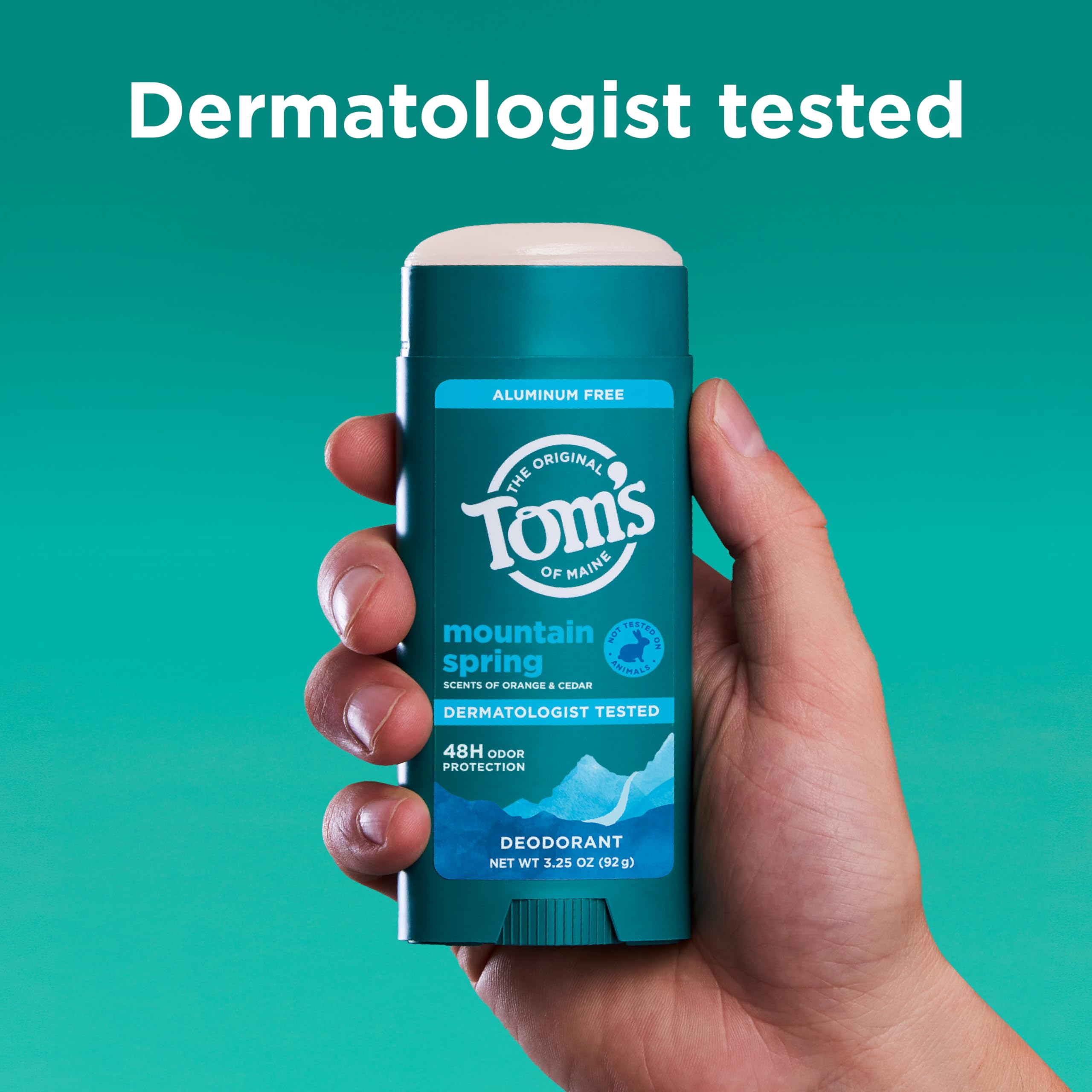 Tom’s of Maine Mountain Spring deslizamiento suave, no deja residuos visibles