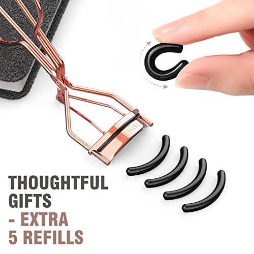 TOMEEM poignée confort recourbe-cils rose doré pour une prise en main agréable.