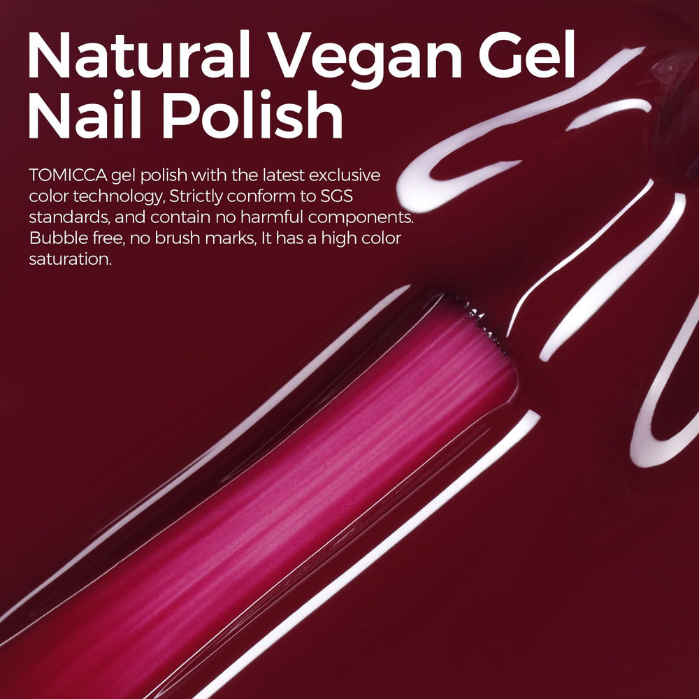 TOMICCA Esmalte gel cereza roja para manicura casera, fácil y rápida