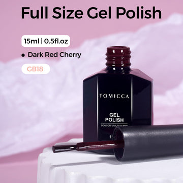TOMICCA Esmalte gel cereza roja en estuche elegante, regalo perfecto