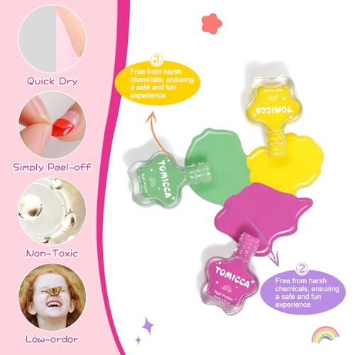 Brocha especial de TOMICCA para uñas infantiles, trazos limpios.
