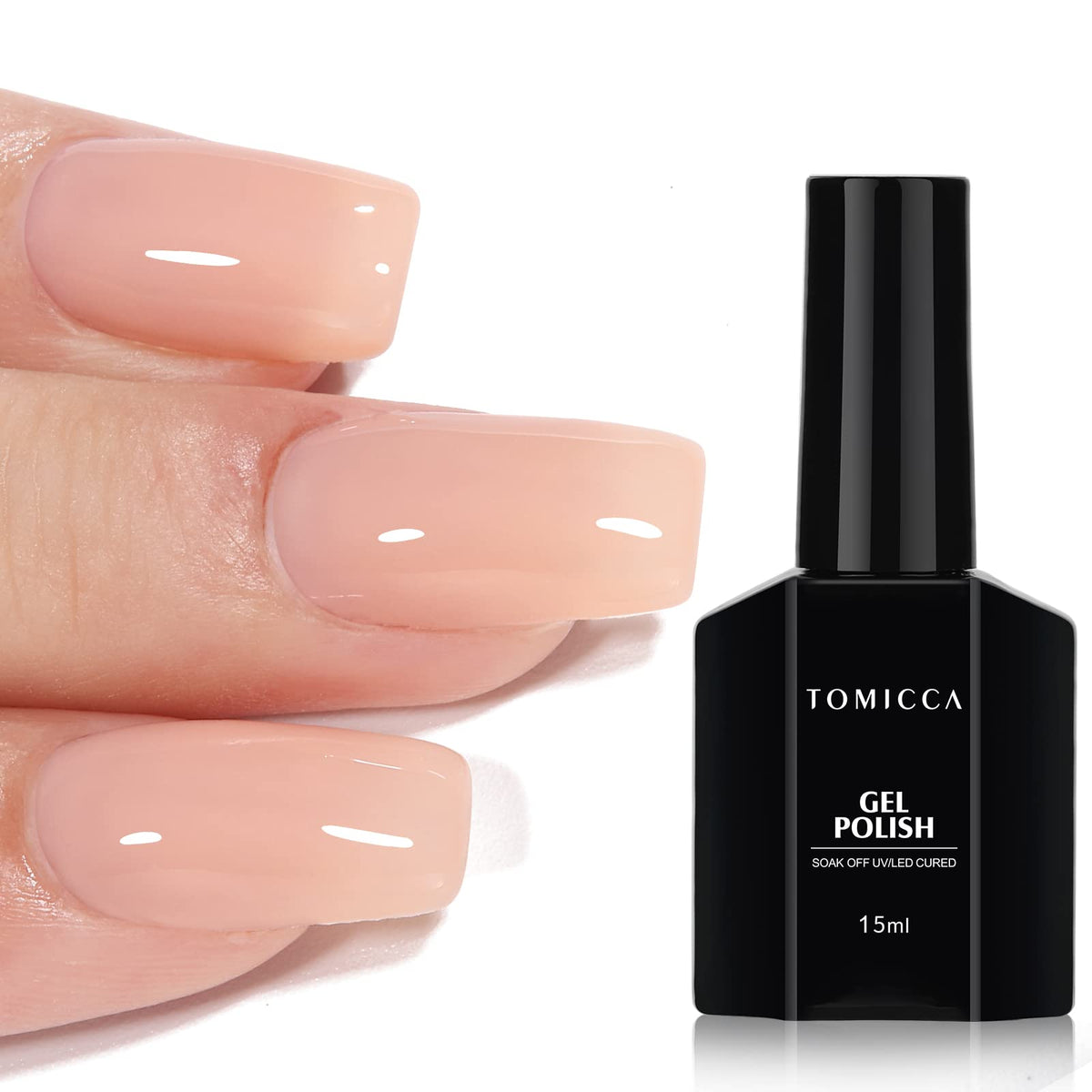 TOMICCA esmalte gel translúcido en aplicación suave para uñas naturales