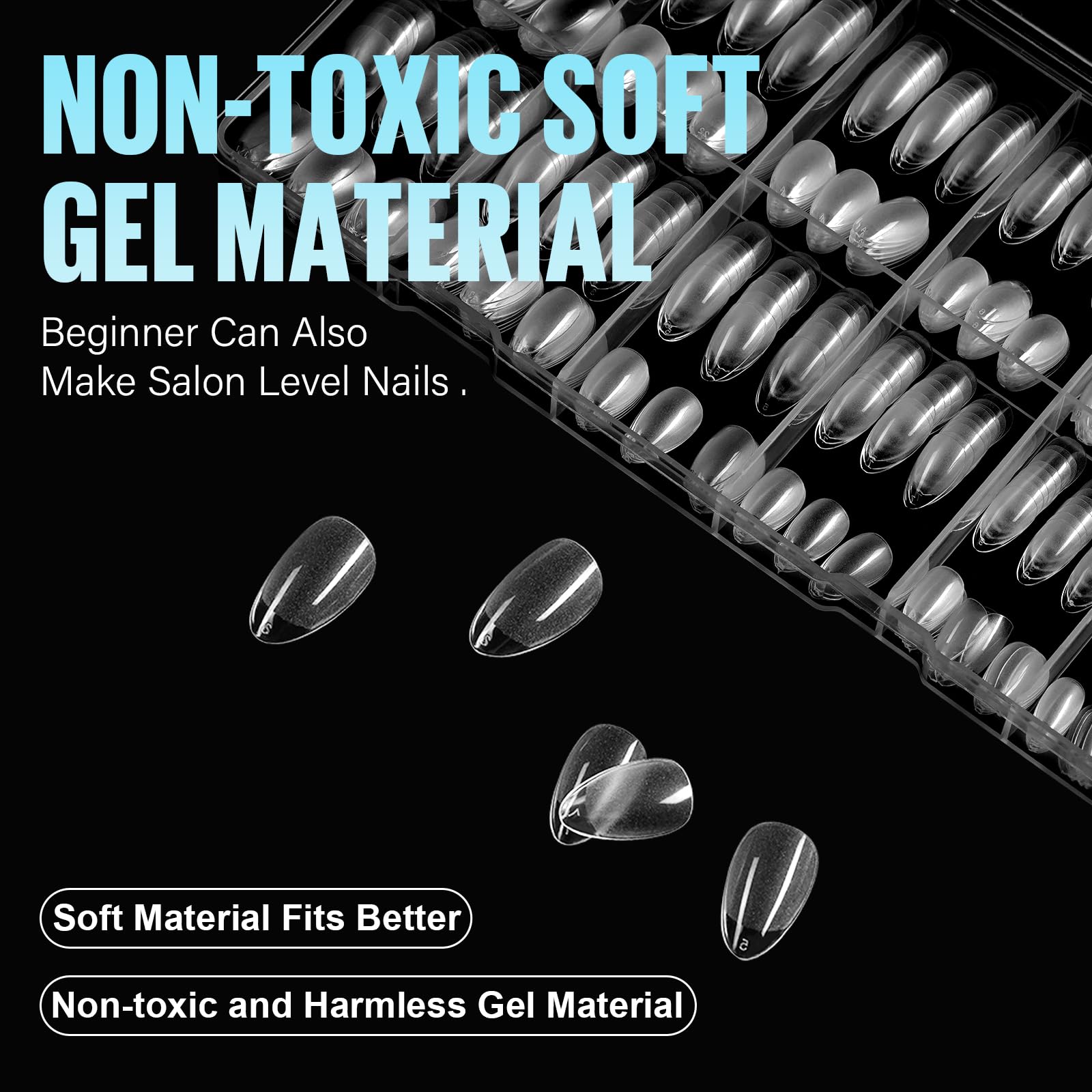 Puntas para gel, acrílico y polvo de TOMICCA, ideales para hazlo tú mismo.