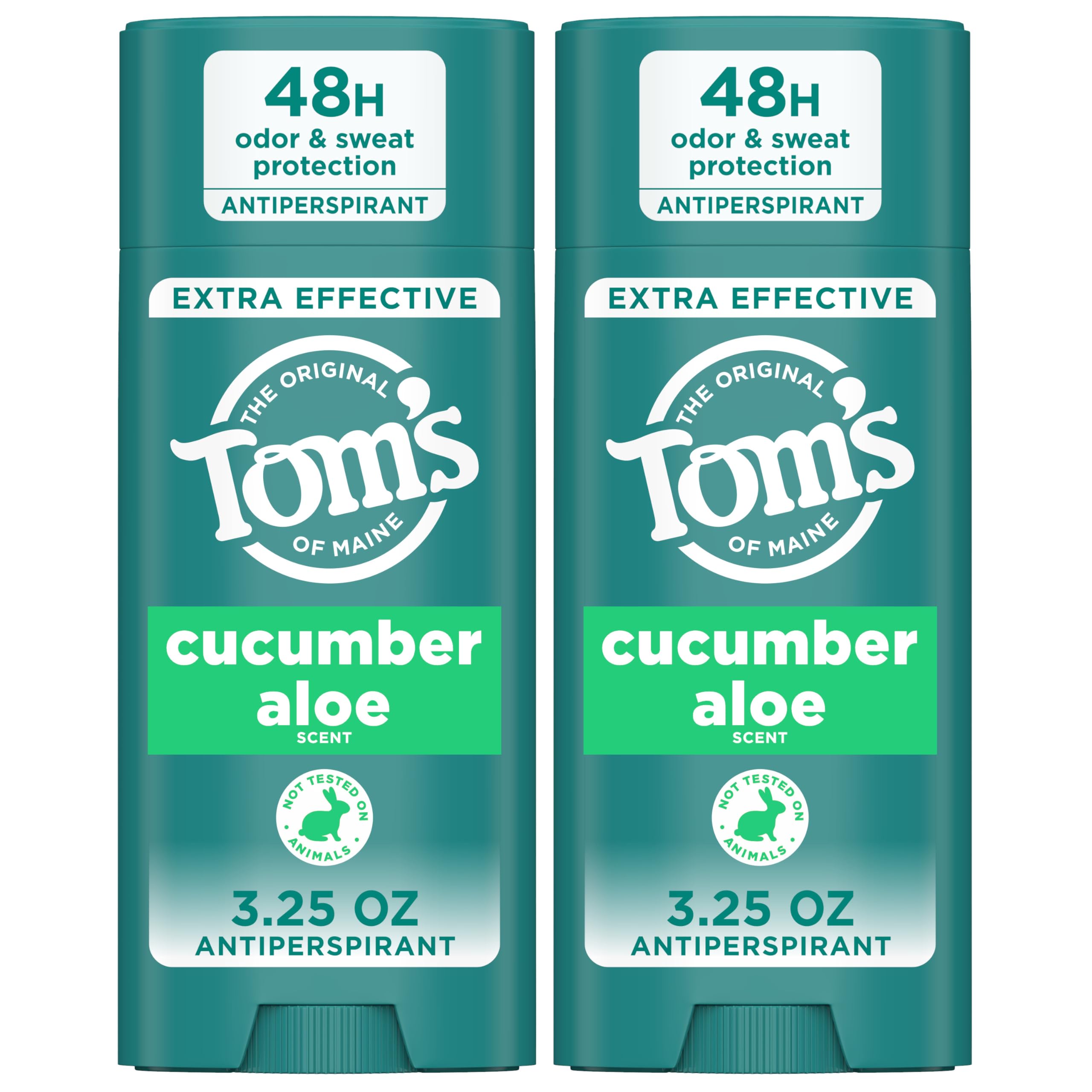 Tom’s of Maine desodorante pepino aloe, botella 3,25 oz, protección diaria sin fragancias artificiales