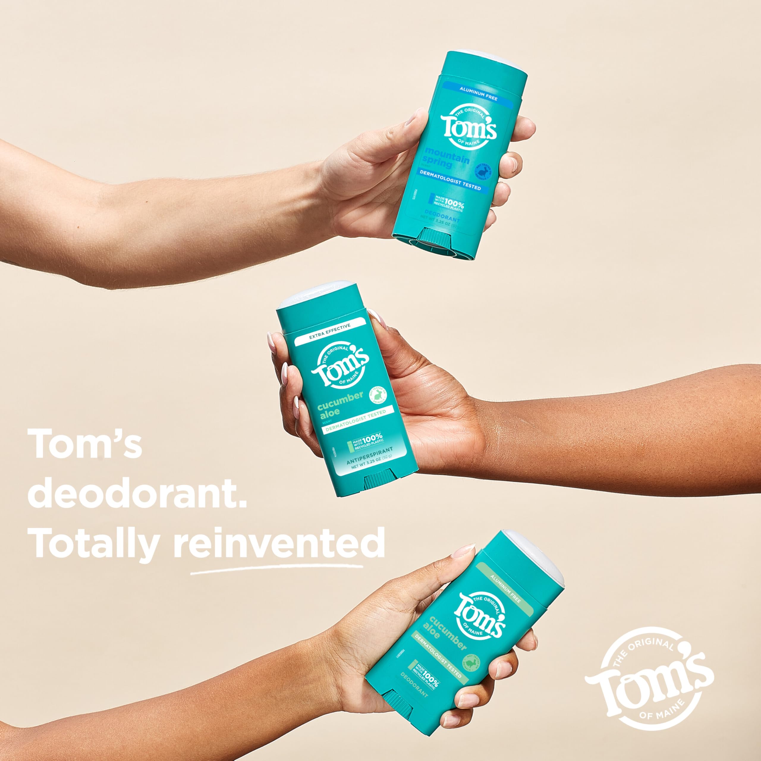 Tom’s of Maine desodorante pepino aloe, paquete de dos para mayor durabilidad