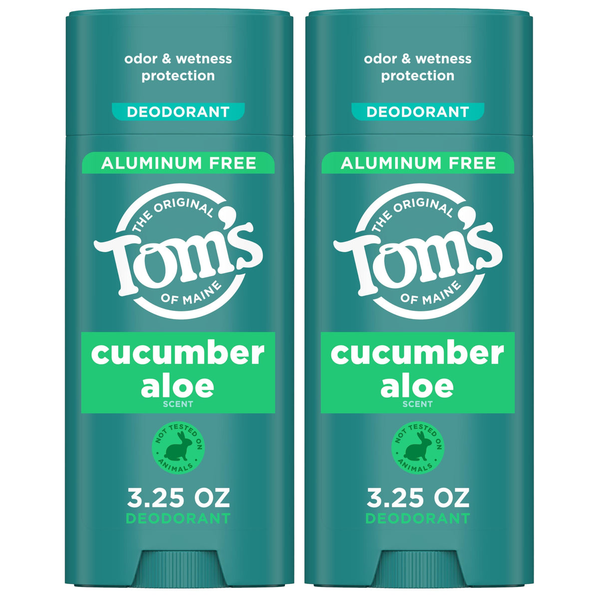 Tom’s of Maine Cucumber Aloe desodorante natural con envase reciclado para uso sostenible