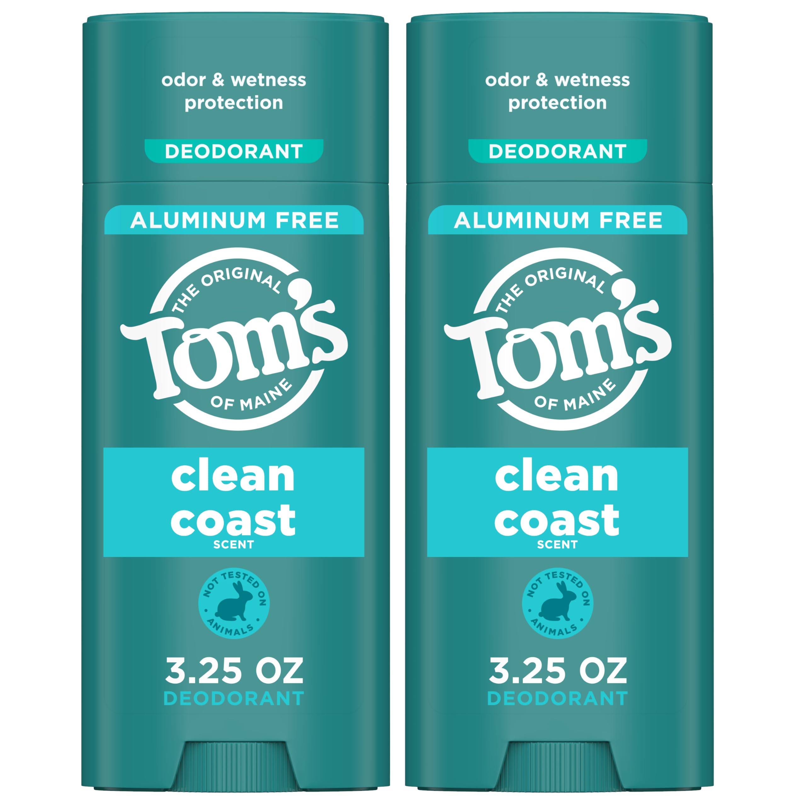 Tom’s of Maine Costa Limpia desodorante, 2 unidades, natural sin aluminio