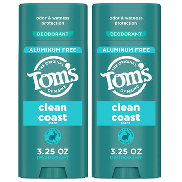 Tom’s of Maine Costa Limpia desodorante, 2 unidades, natural sin aluminio