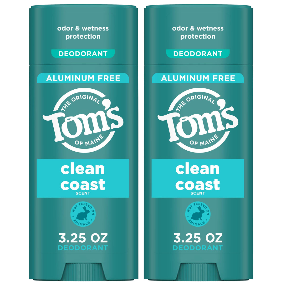 Tom’s of Maine Costa Limpia desodorante, 2 unidades, natural sin aluminio