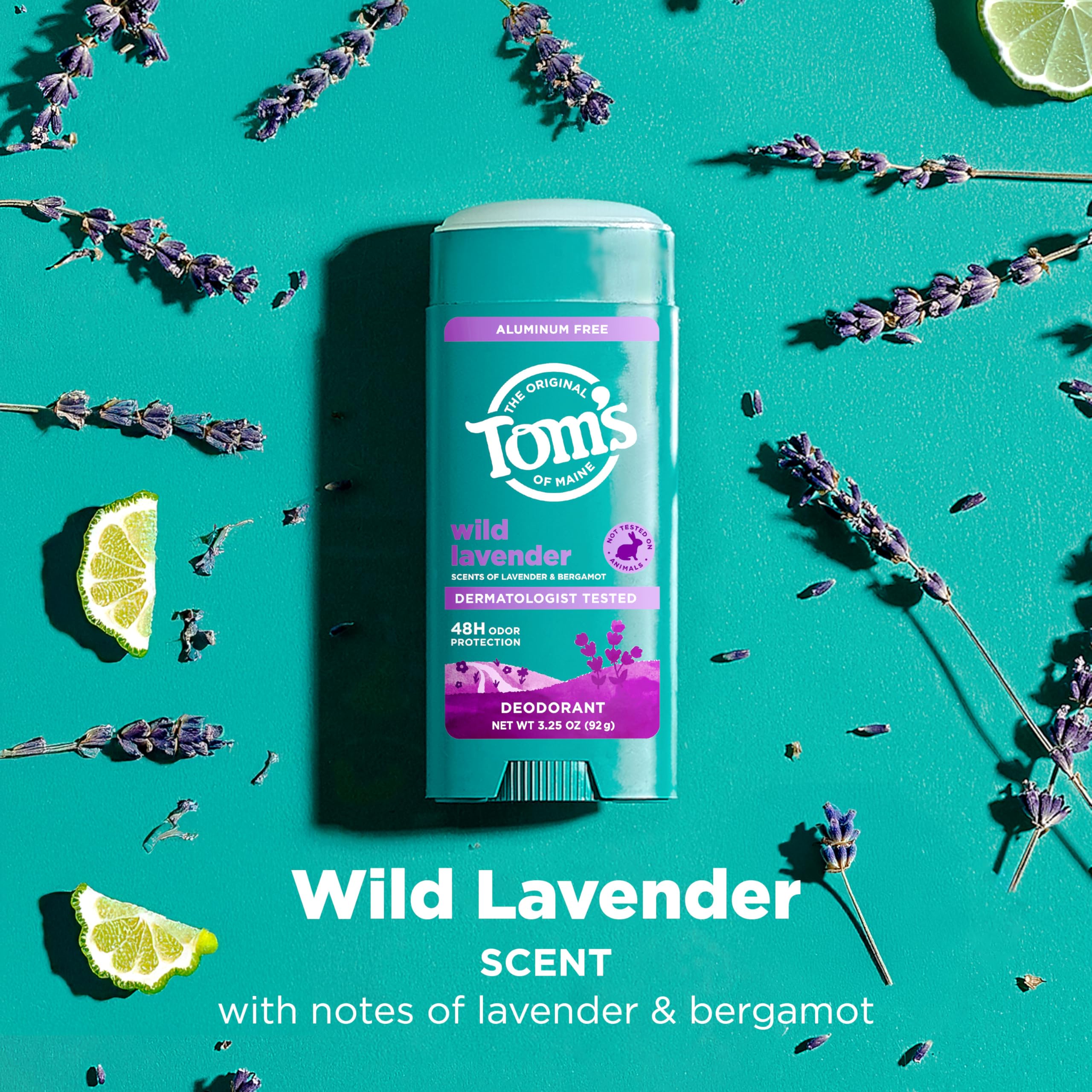 Tom’s of Maine desodorante lavanda, prueba dermatológica sin aluminio