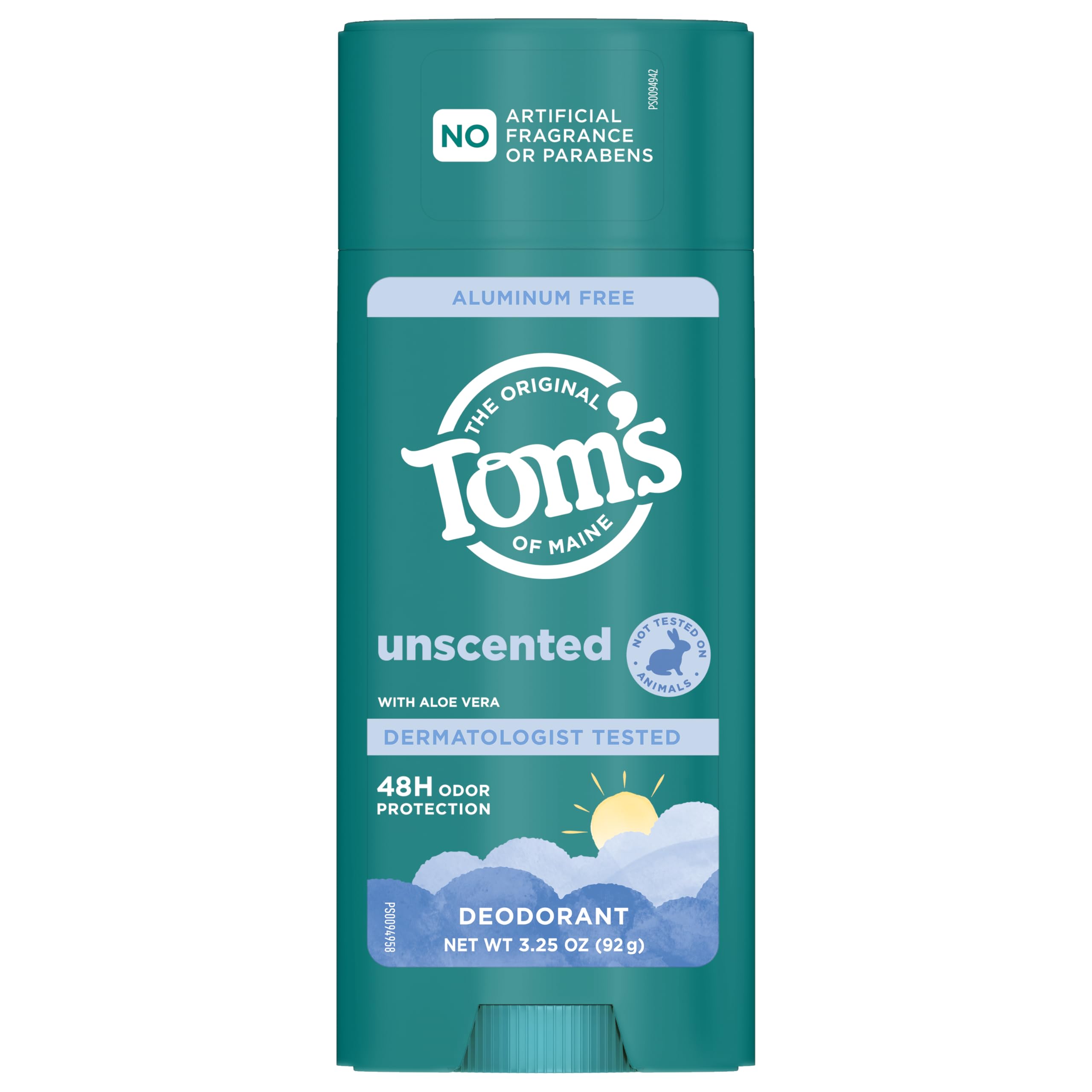 Tom’s of Maine Desodorante Natural sin fragancia, sin fragancias artificiales ni colorantes.
