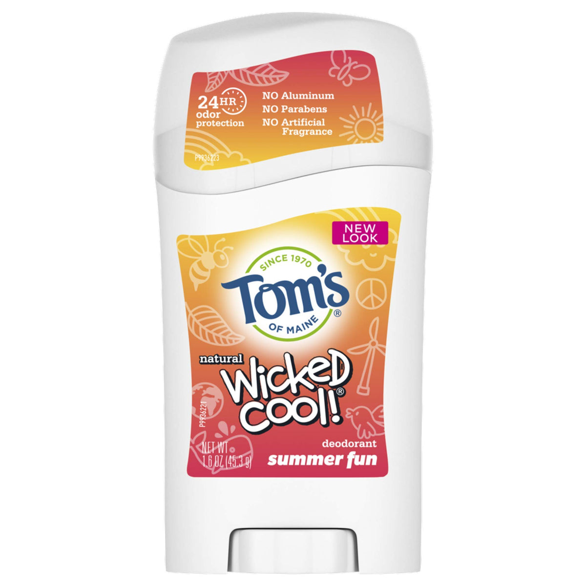 Tom's of Maine desodorante para niños, barra fragancia veraniega, frescura duradera.