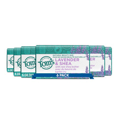 Tom's of Maine Jabon Natural Beauty Lavanda y Shea, barra 5oz en primer plano con aroma calmante.