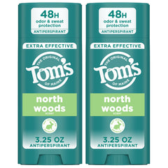 Tom's of Maine North Woods antiperspirant bottle with 48-hour protection for daily use.