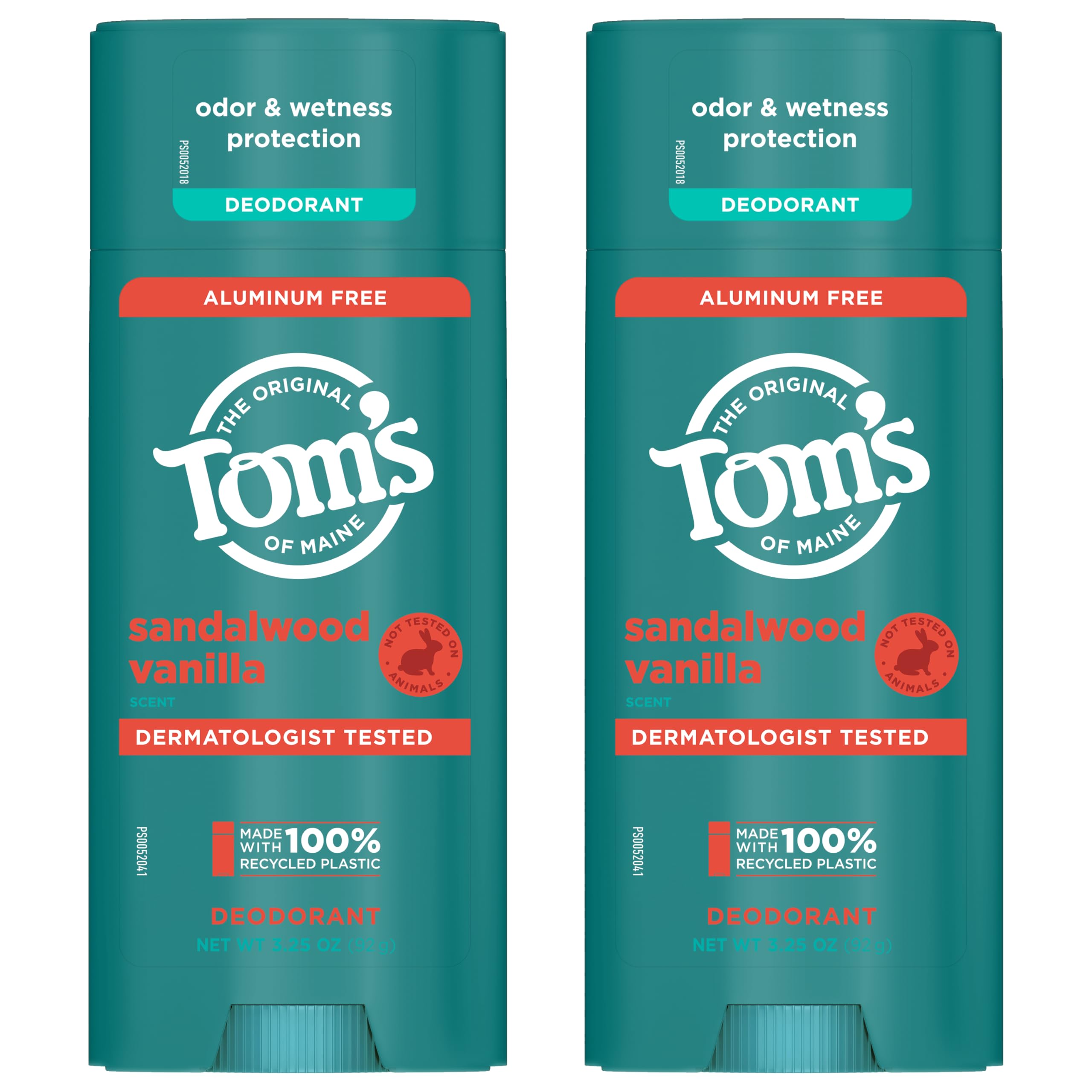 Tom's of Maine Sandalwood Vanilla, pack de dos para uso diario.