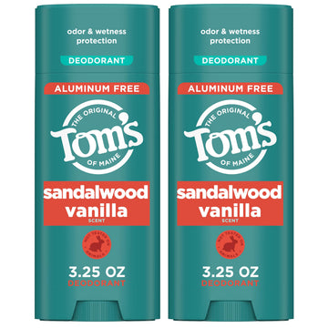 Tom's of Maine Sandalwood Vanilla: packshot del desodorante, protección duradera.