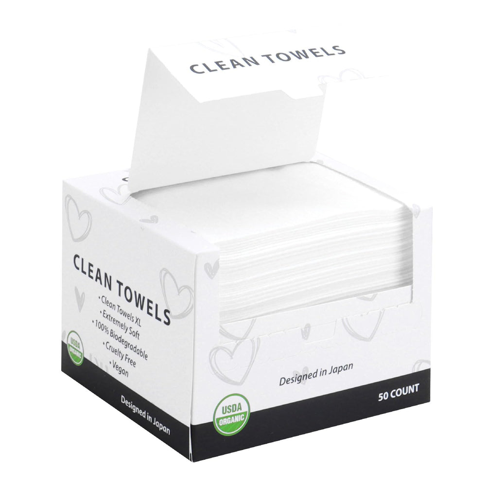 Toner Depot: toallas faciales desechables biodegradables XL 50 unidades, uso diario suave