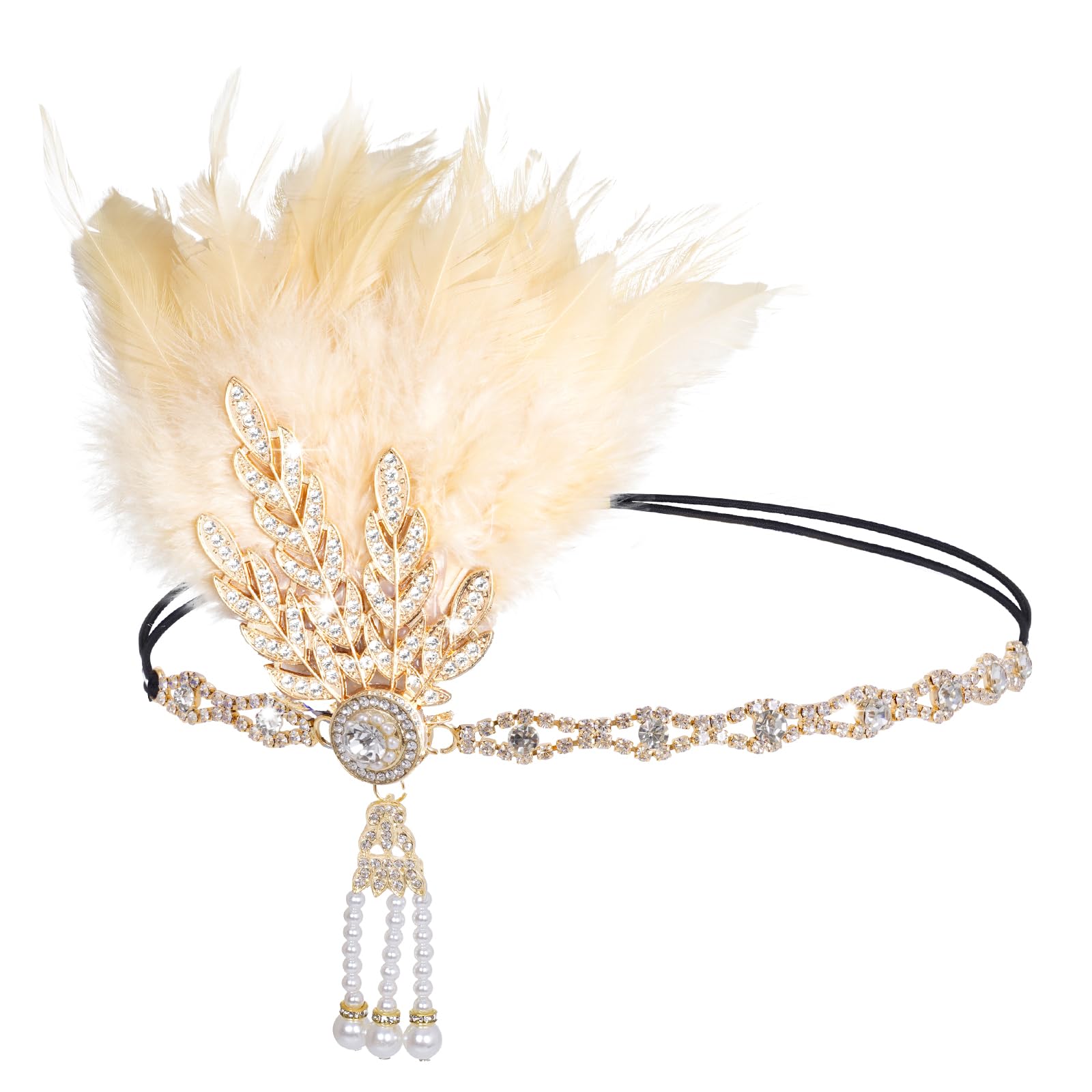 Tongcloud diadema flapper años 1920 con cristales, ideal para fiestas temáticas.
