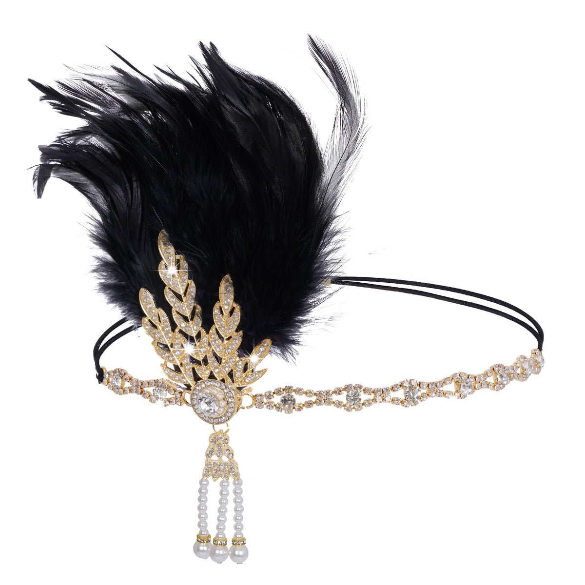 Diadema Tongcloud Flapper con cristales, ideal para un look elegante de los años 1920.