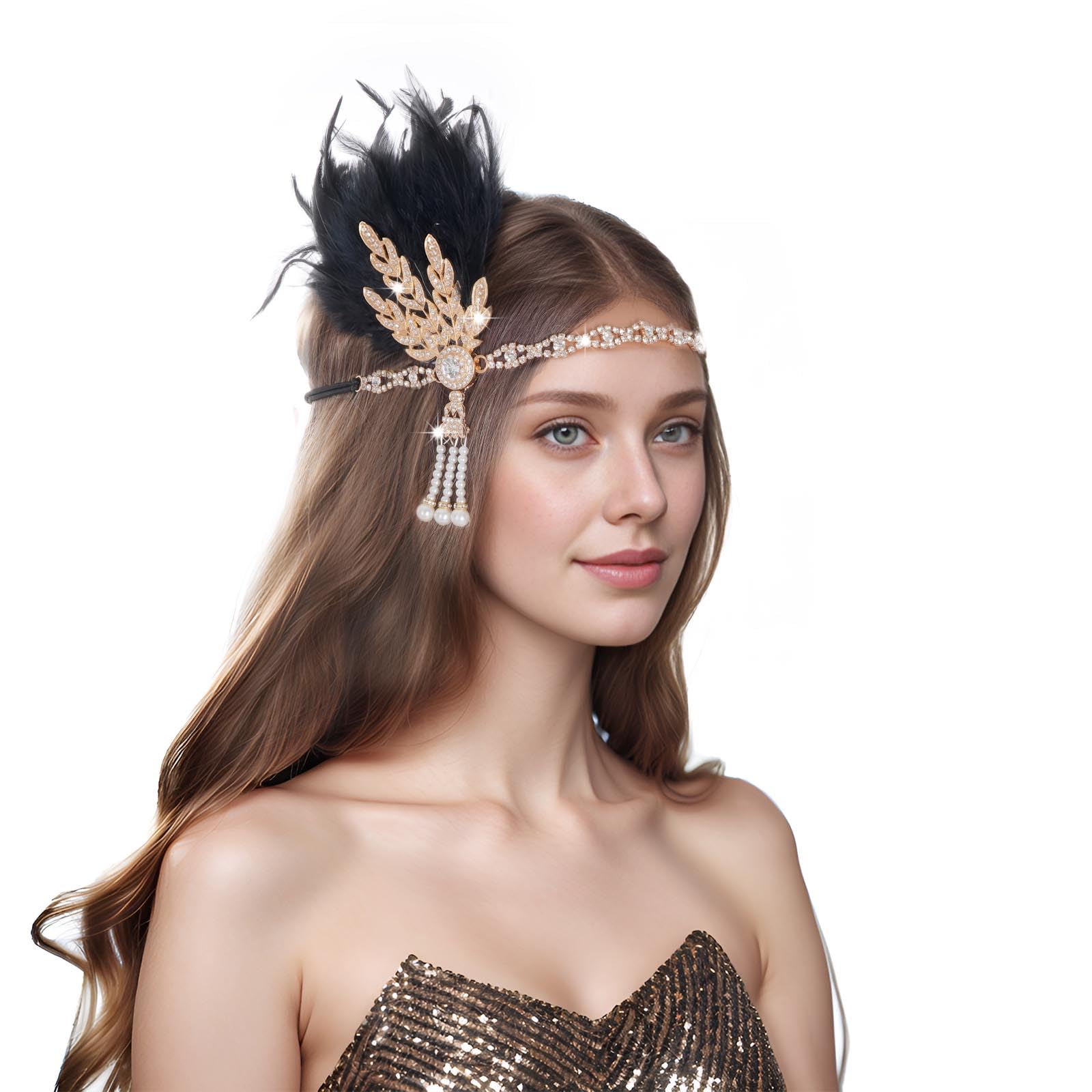 Tongcloud Flapper diadema, ideal para noches de gala y eventos temáticos.