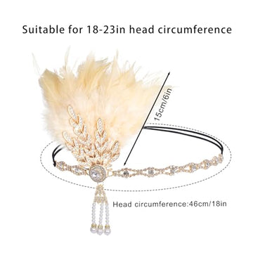 Tongcloud diadema con plumas de pavo real para un look Gatsby.