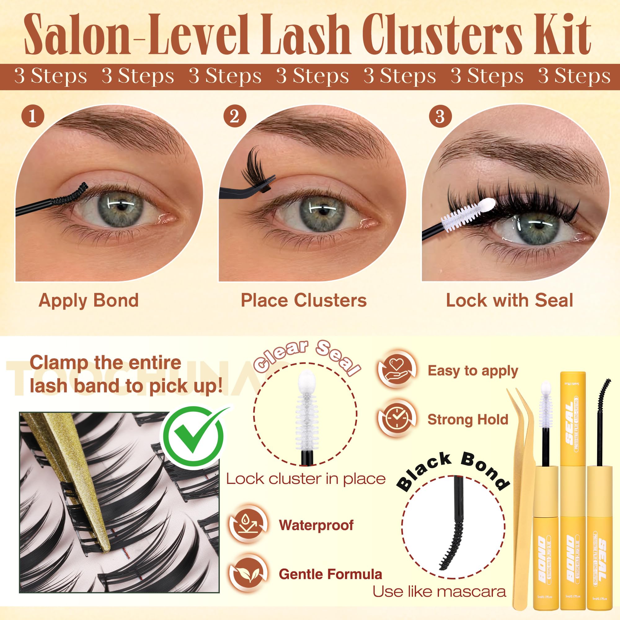 TOOCHUNAG clústeres de 20 mm: densidad y longitud para look impactante