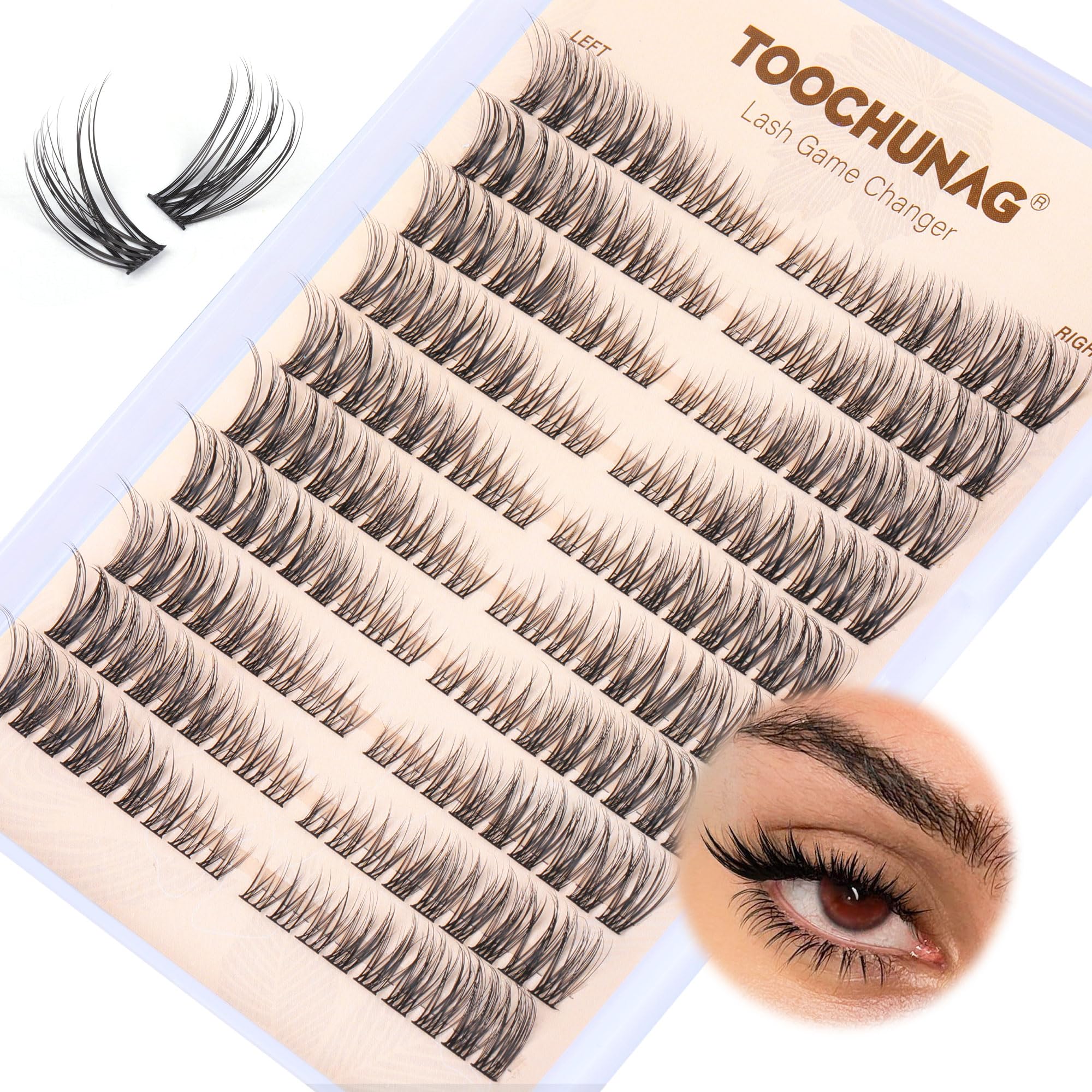 TOOCHUNAG conjunto de pestanas 3D con acabado fino curva C para un aspecto natural.