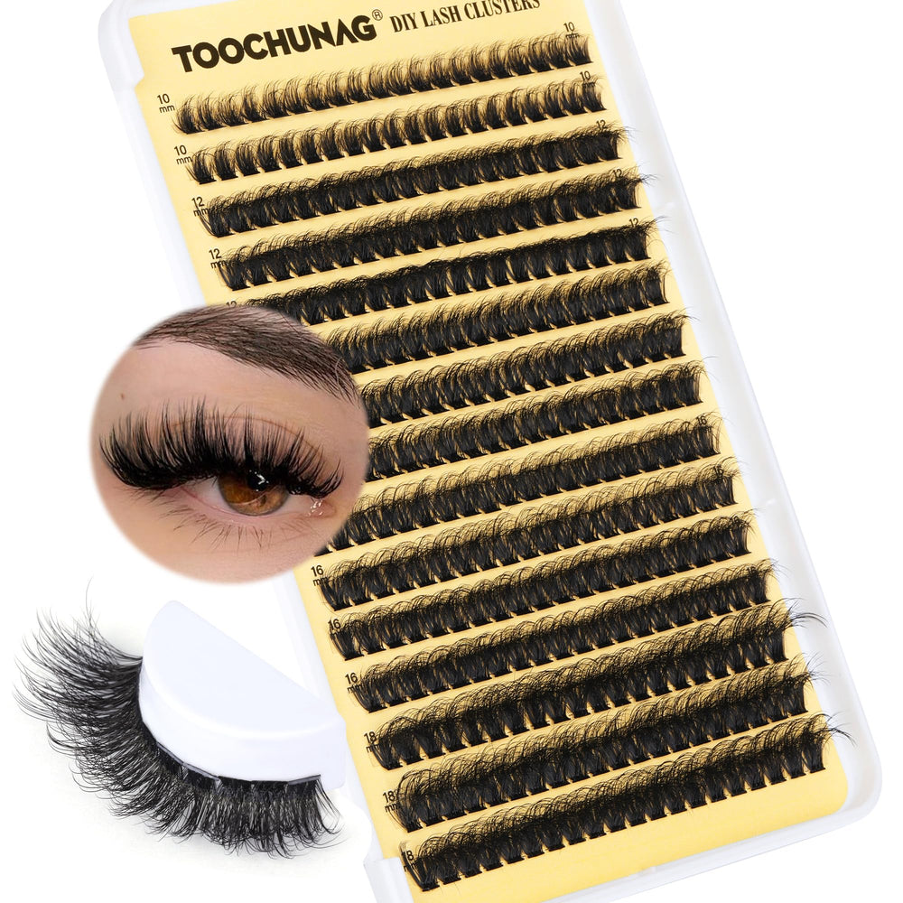 TOOCHUNAG racimos esponjosos 80D de pestañas para volumen natural