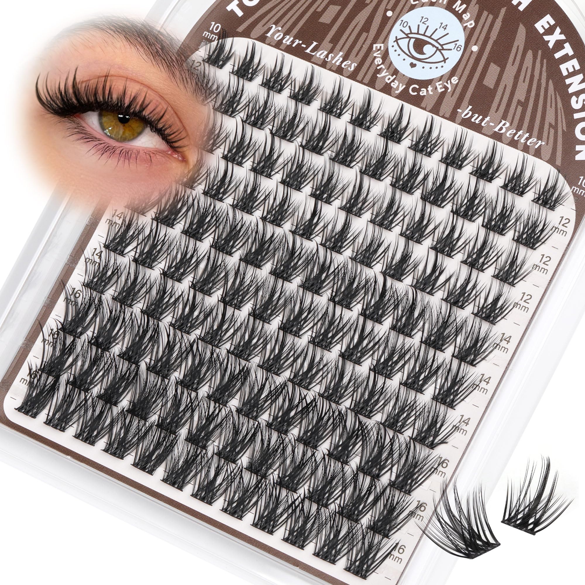 TOOCHUNAG Fairy pestañas-agrupadas curva-C para look natural