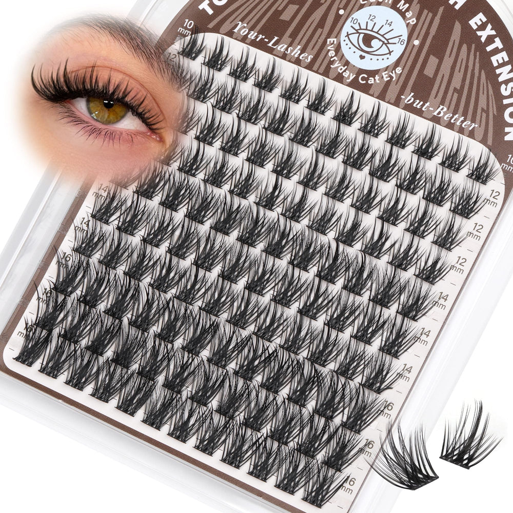 TOOCHUNAG Fairy pestañas-agrupadas curva-C para look natural