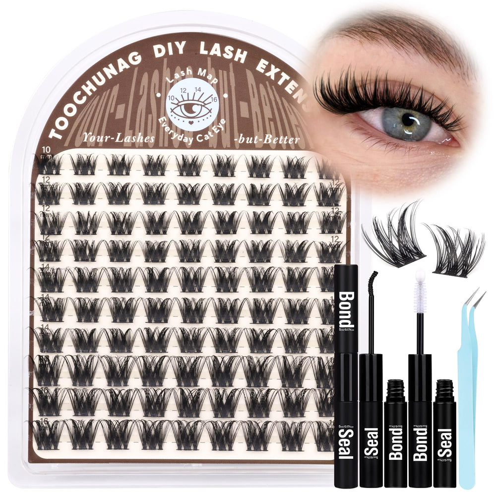 TOOCHUNAG kit extensiones pestañas banda fina para un look natural