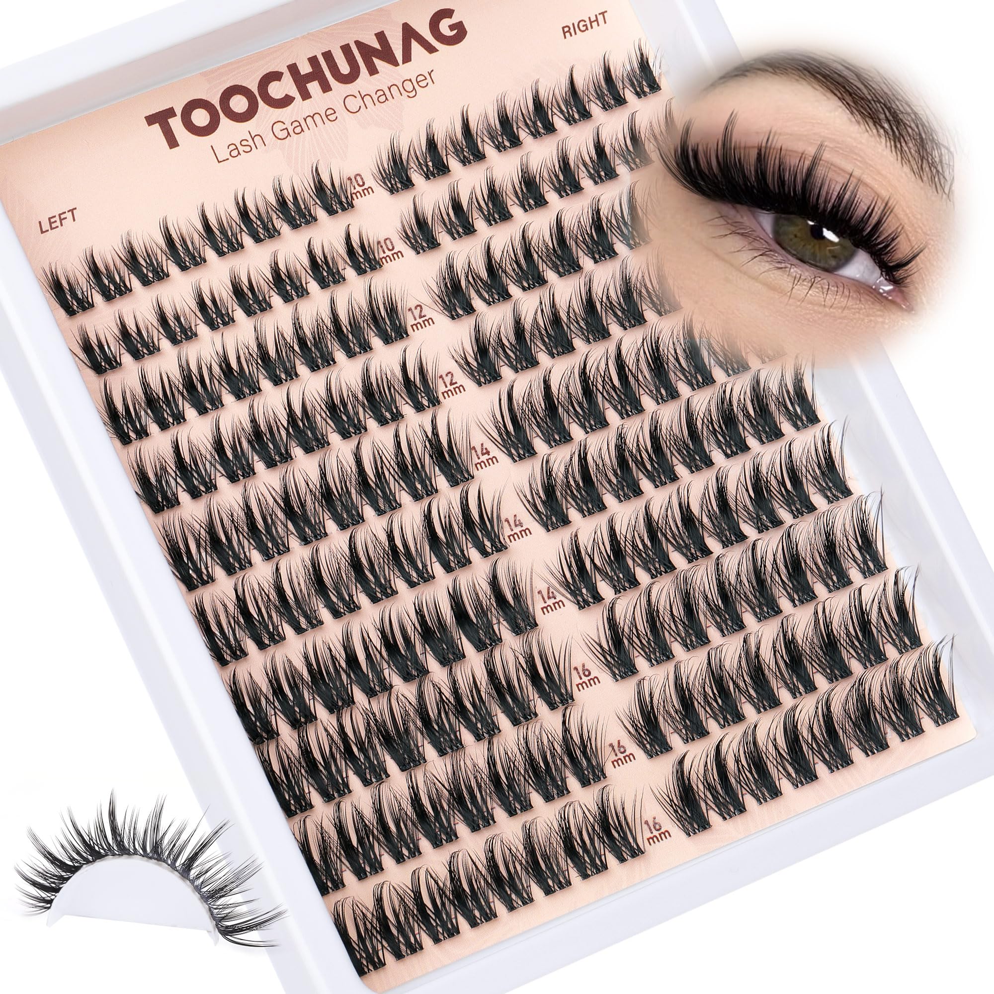 TOOCHUNAG manga-lash-clusters con efecto cat-eye para ojos definidos