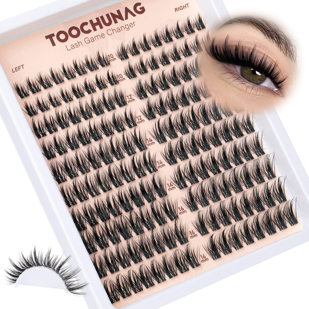 TOOCHUNAG manga-lash-clusters con efecto cat-eye para ojos definidos