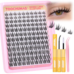 TOOCHUNAG Manga Lash Clusters Kit con clústeres 8-14 mm para volumen personalizado